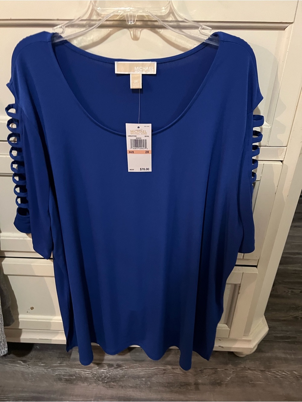 Michael Kors Royal Blue Ladder-Sleeve Tunic
